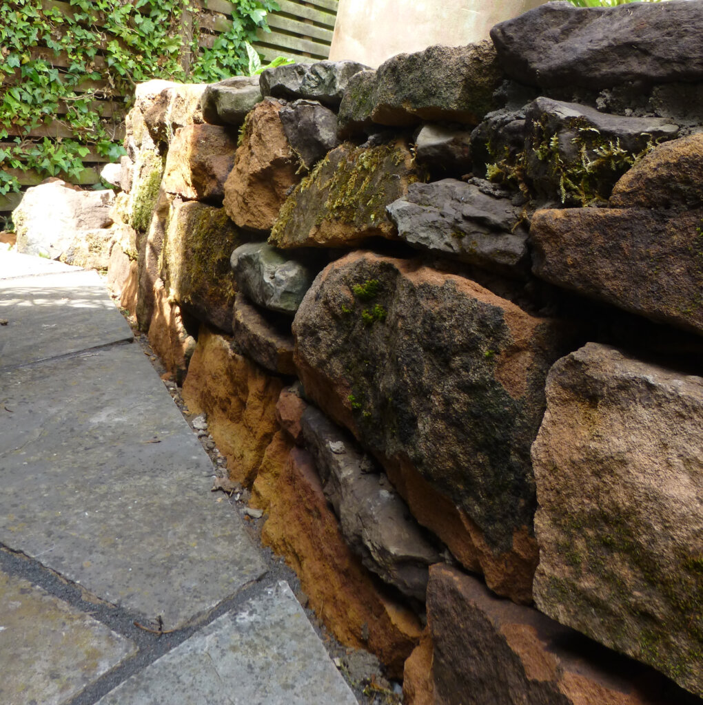 Reclaimed stone wall