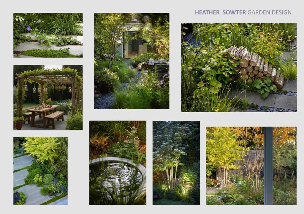 mood board showing planting styles